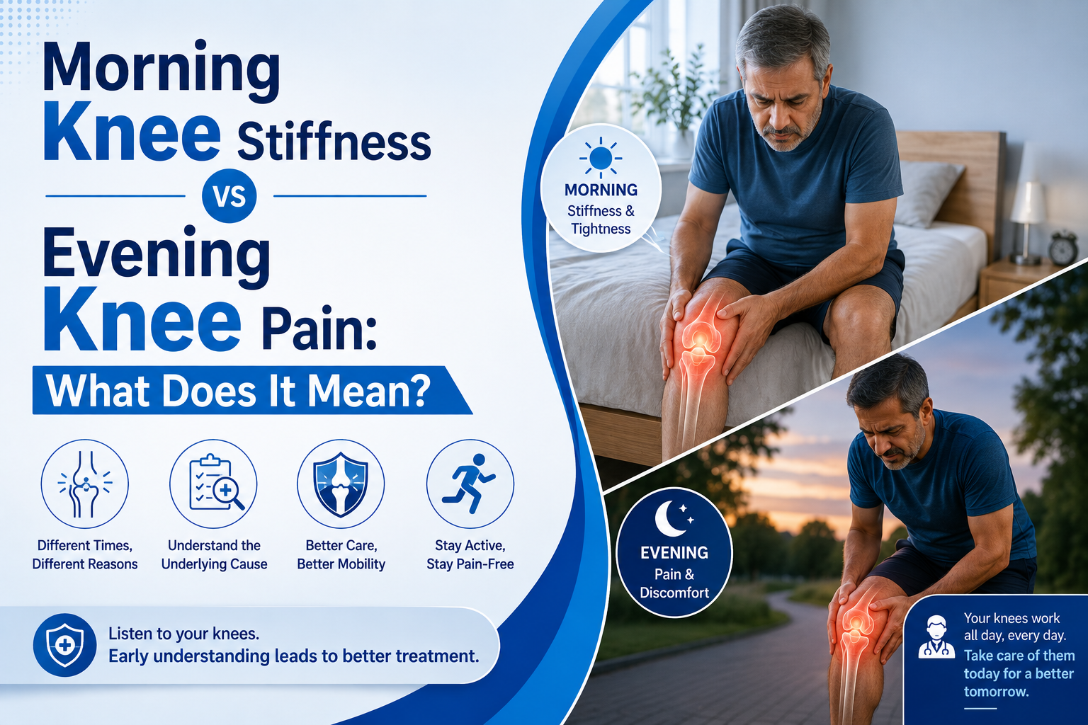 Morning Knee Stiffness vs Evening Knee Pain: What Does It Mean?